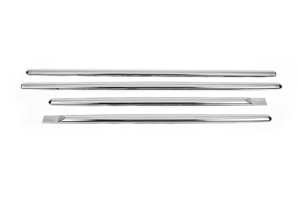 Молдинг дверей (4 шт, нерж) OmsaLine - Итальянская нержавейка для Renault Logan I 2005-2008 гг
