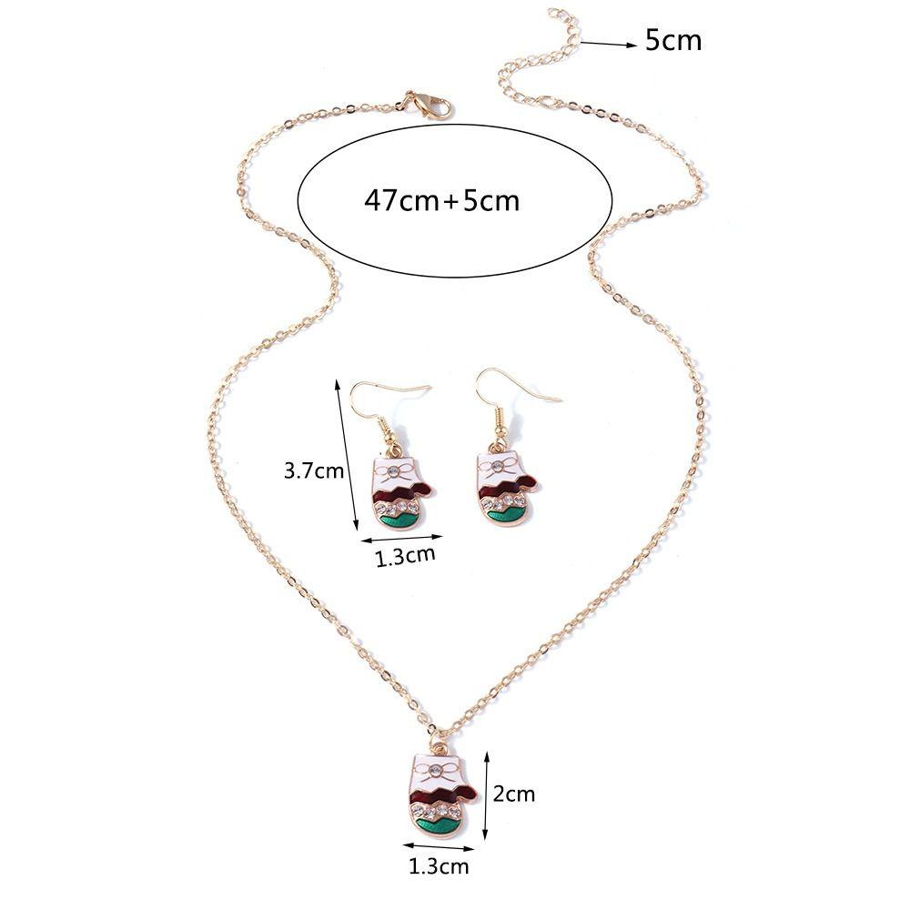 Рождественская елка серьги подвески снеговик женщины леди девушки цепочка ожерелье серьги