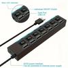 7 Ports USB 2.0 Hub LED 5Gbps High Speed Multiports USB Power Adapter Expander USB Splitter With Switch For Laptop Computer Home