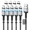 SUNTAIHO Магнитный кабель для зарядки USB-кабель 2 м Быстрая зарядка Передача данных Магнитный Пылезащитный Съемный Micro USB-разъем со светодиодным индикатором и