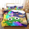 3D Kawaii Cartoons Bed Sheet Keroro Frog Bedding Set Single Twin Full Queen King Size Bed Set Adult Kid Bedroom Duvet Cover Sets