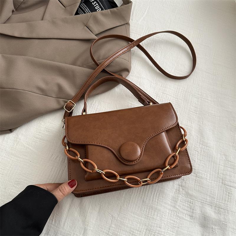 Niche Модная сумка через плечо в стиле ретро, повседневная, наклонная, женская, маленькая, квадратная, зимняя, простая, модная, новая сумка