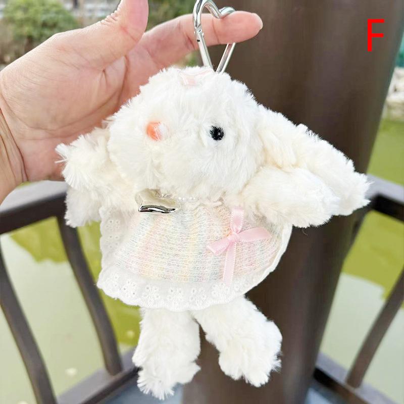 Милый мультяшный пушистый кролик кукла брелок кулон для рюкзака кулон сумка аксессуары креативный чучела животных брелок для подарков