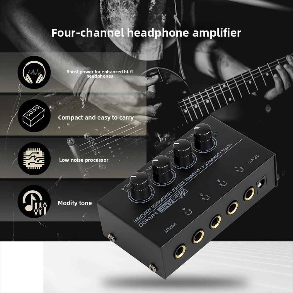 4 Channels HA400 4 Channels Amplifier 1 Input Mini Headphone Amplifier  Headset Amplifier