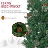 Artificial Christmas tree, slim, pine cone design, flame retardant, 54 x 195 cm, green