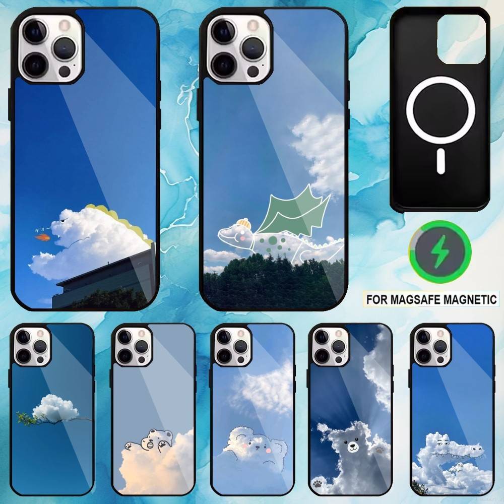 Чехол для телефона "Облачная причуда" для iPhone 17, 16, 15, 14, 13, 12, 11 Plus, Pro Max Магнитный для Magsafe Беспроводной зарядки