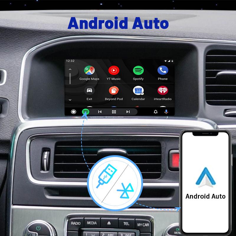 Sinairyu Беспроводной комплект CarPlay Android Auto, совместимый с Volvo S60 V40 V60 XC60 S80L 2015-2019 Mirror-Link