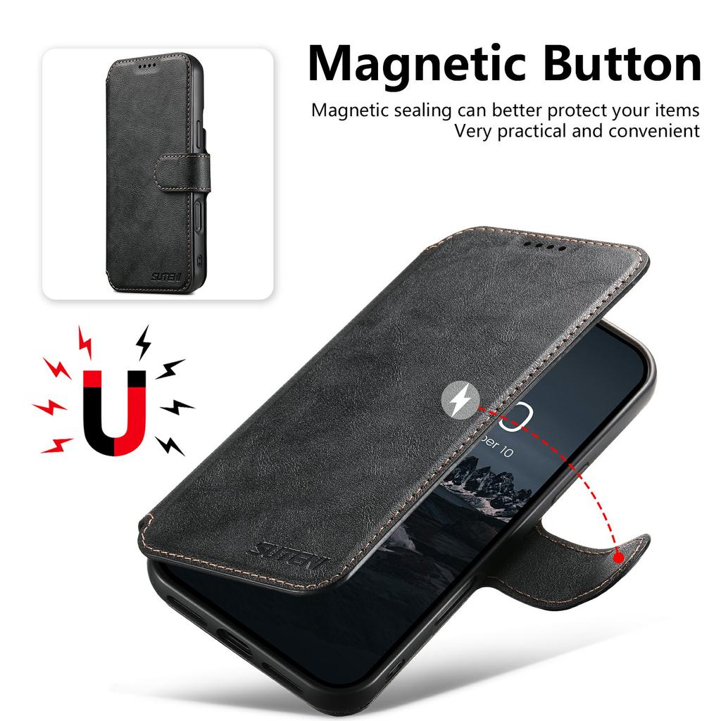 SUTENI Q-05 For iPhone 17 Wallet Case 2 in 1 Detachable Leather Flip Phone Cover with Stand
