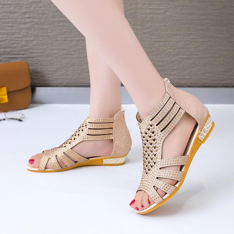 Женская обувь, сандалии, летние туфли на низком каблуке, гладиаторы из искусственной кожи, роскошная обувь, женские дизайнеры