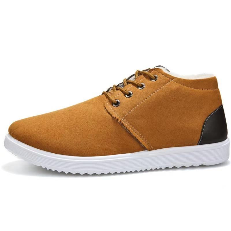 Men's Shoes, Autumn and Winter New Trendy Shoes, High Top Shoes, Versatile Sports and Casual Cotton Shoes, Men's Winter Plus Velvet Warm Snow Boots