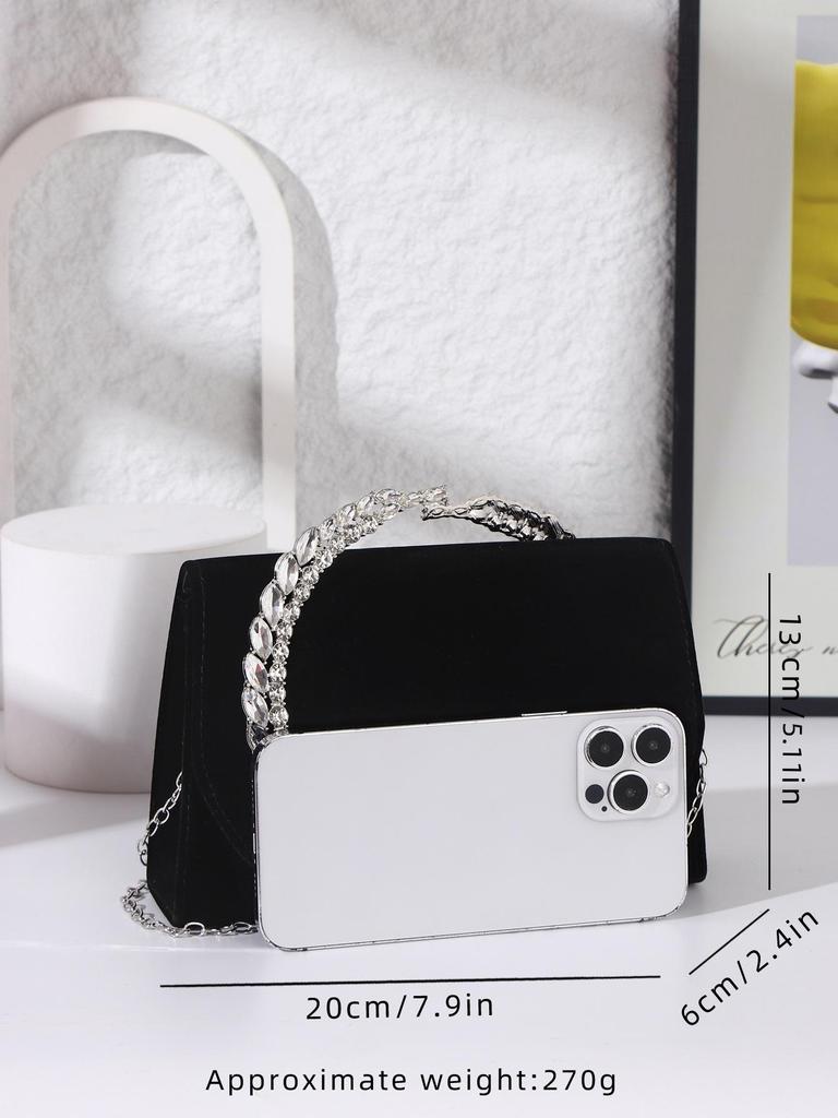 Бархатная вечерняя сумка кроссбоди со стразами: Роскошная женская сумка высокого класса