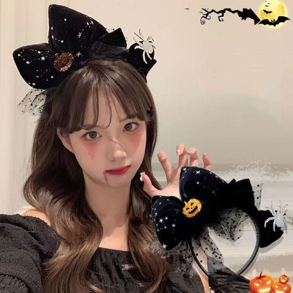 Головной убор Хэллоуин Бант Повязка для волос Аксессуары для волос Тыква Резинка для волос Хэллоуин Обруч для волос Дамы