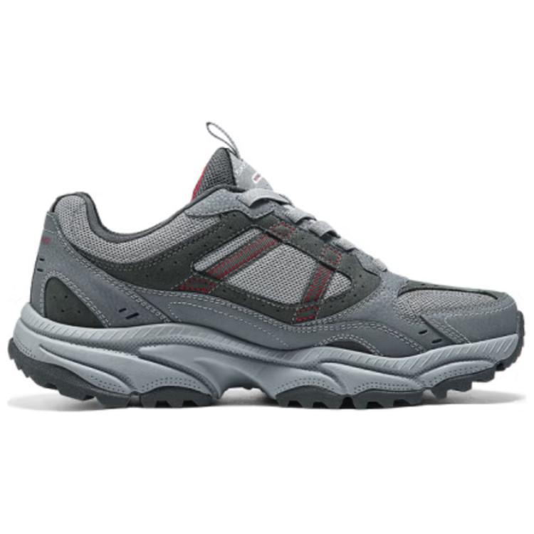 Skechers Мужская уличная повседневная обувь на низкой подошве, цвет угольно-красный, модная, универсальная, износостойкая 237740-CCRD