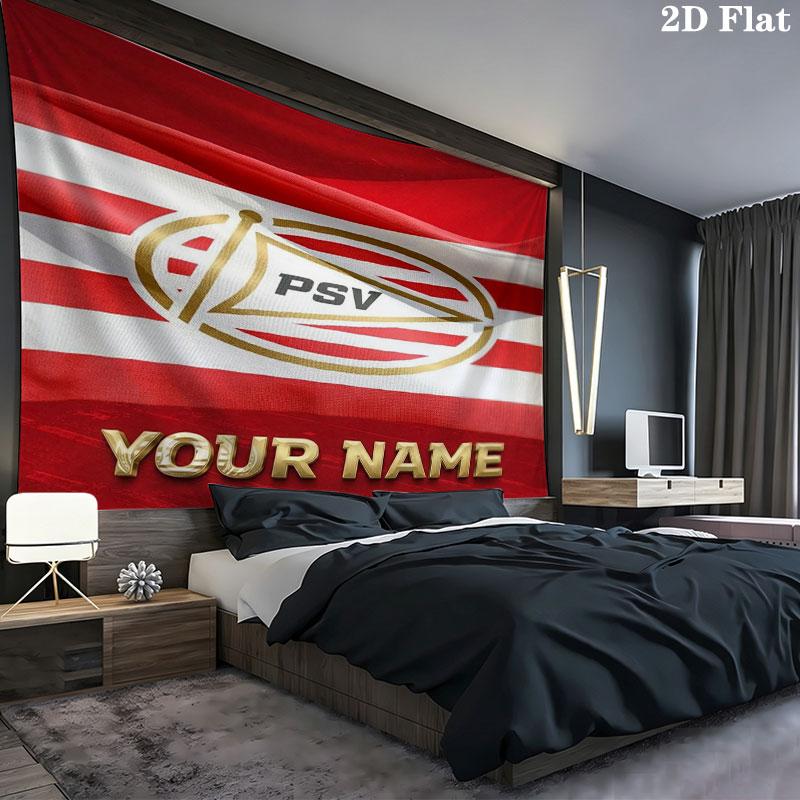 Philips Sport Vereniging Custom Name Wall Tapestry Aesthetic Wall Hanging Printed Fabric Blanket Decorative Tapestries for Bedroom Living Room Home De