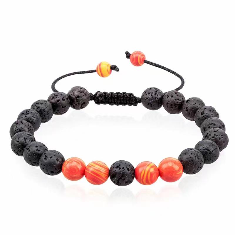 Luxury Natural Lava Stone Bead Bracelet Men Women Simple Handmade Adjustable 8mm Stone Bead Bracelet For Men Women Jewelry