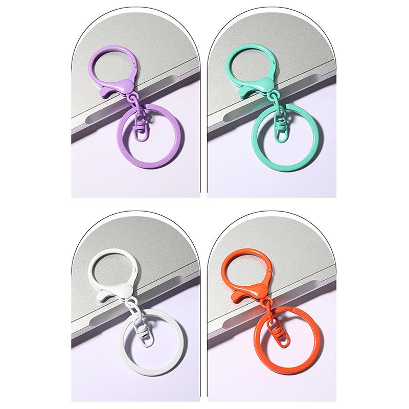 Color Lobster Clasp Big Spring Clasps Hooks With Open Rings Key Hook Keyrings For Jewelry Making Diy Keychain Accessories
