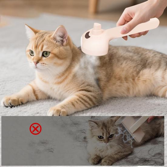 Cat Steam Brush 3 In 1 Self Cleaning Pet Grooming Tool Loose Hair Removal Dog Brush Anti-Static Reduces Shedding for Long Short Hair Pets