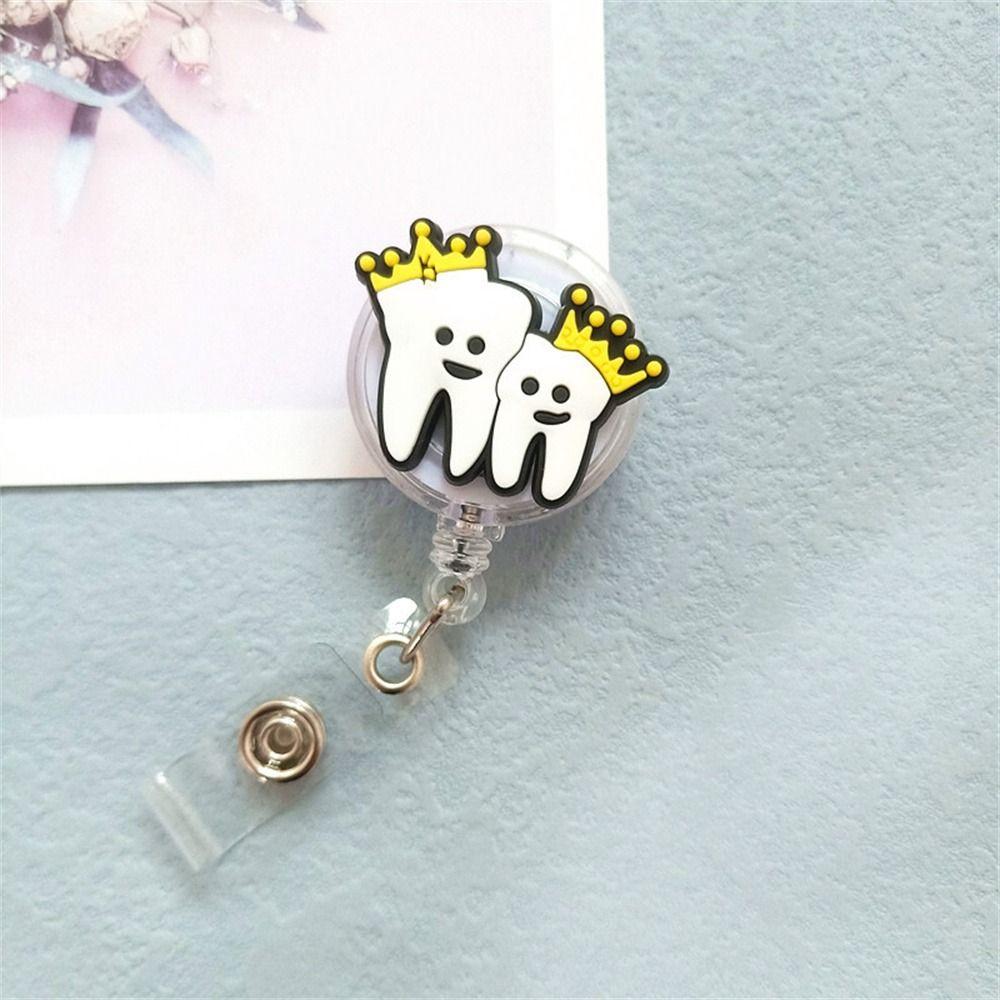 Work Card Retractable Badge Reel Dentist ID Card Holder Hospital Use Teeth Badge Holder Name Card