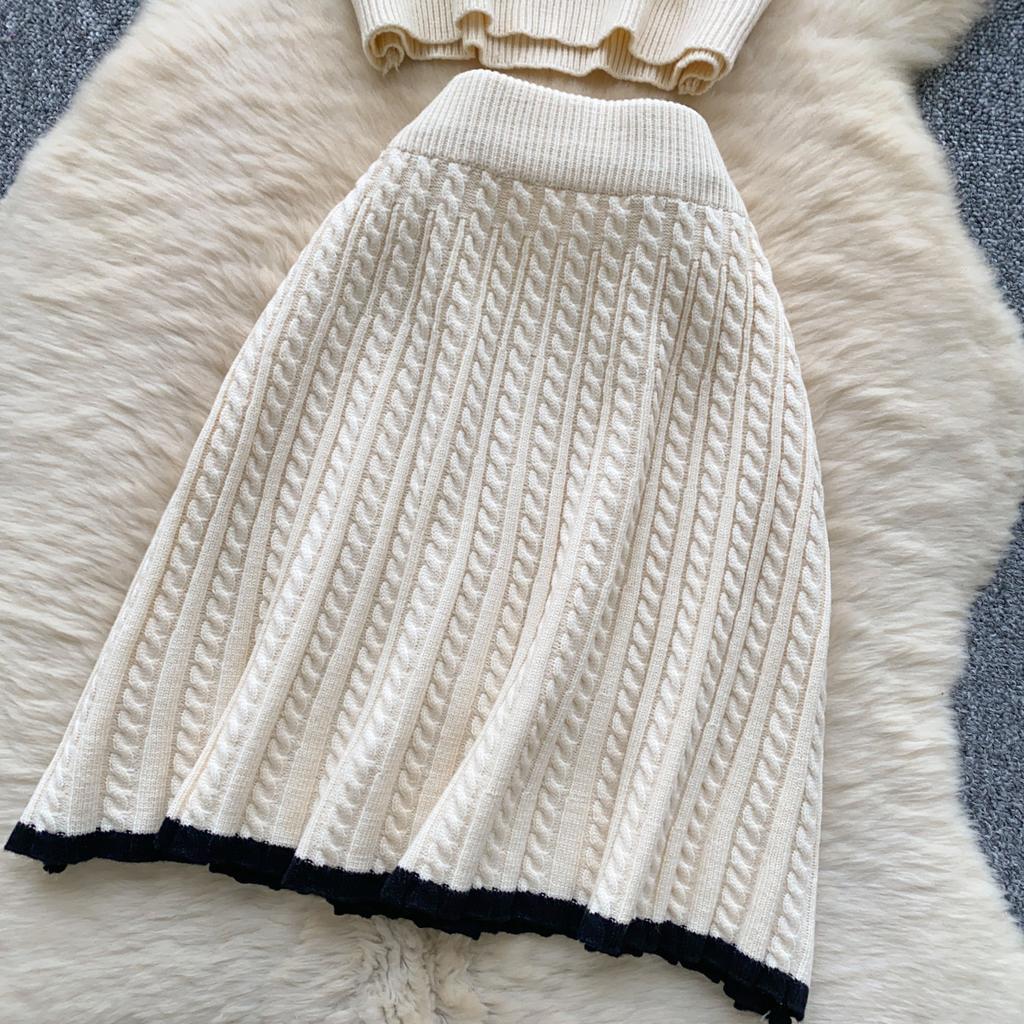 Модные трикотажные костюмы из двух предметов, обтягивающие рубашки поло с короткими рукавами и короткая юбка, женские простые летние комплекты