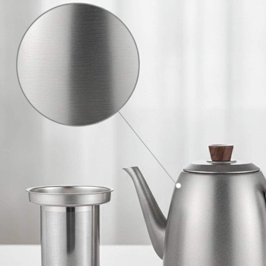 Tea Kettle with Wooden Handle Food Grade Stainless Steel Tea Kettle Teapot Rust Resistant Vessel Ergonomic for Home Brewers