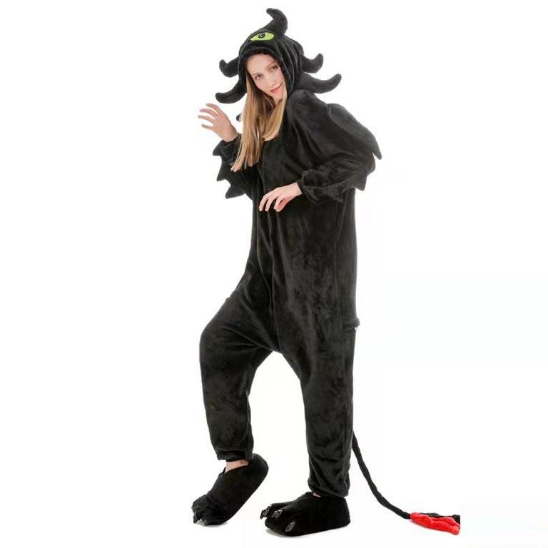 Kigurumi Animal Cosplay Hooded Jumpsuit Pajamas Men Women Long Sleeve Winter Warm Rompe Sleepwear Panda Lion,leopard,elephant,zebra,tiger Cosplay