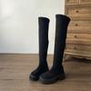 Winter Stretch Sock Women's Over The Knee Boots Fashion Thick Heels Long Bootties Woman Largas Booties