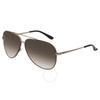 Salvatore Ferragamo Коричневые пилотные унисекс солнцезащитные очки Sf131s 211 60