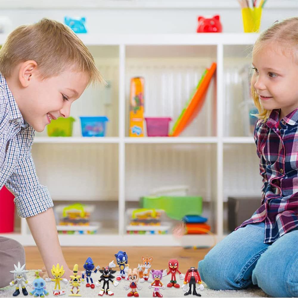 Набор из 12 мини-фигурок Соника для детского душа, дня рождения, тематической вечеринки
