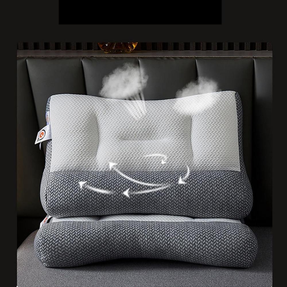 Эргономичная контурная подушка для облегчения боли в шее и плечах, ортопедическая подушка для глубокого сна и легкого сна, подушки для поддержки шейного отдела шеи, мягкие лоскутные узоры (серый)