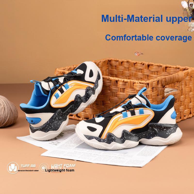 Li-Ning Cloud Shock Absorbing Легкая нескользящая повседневная обувь Детская обувь Черный Серый YKCQ198-23