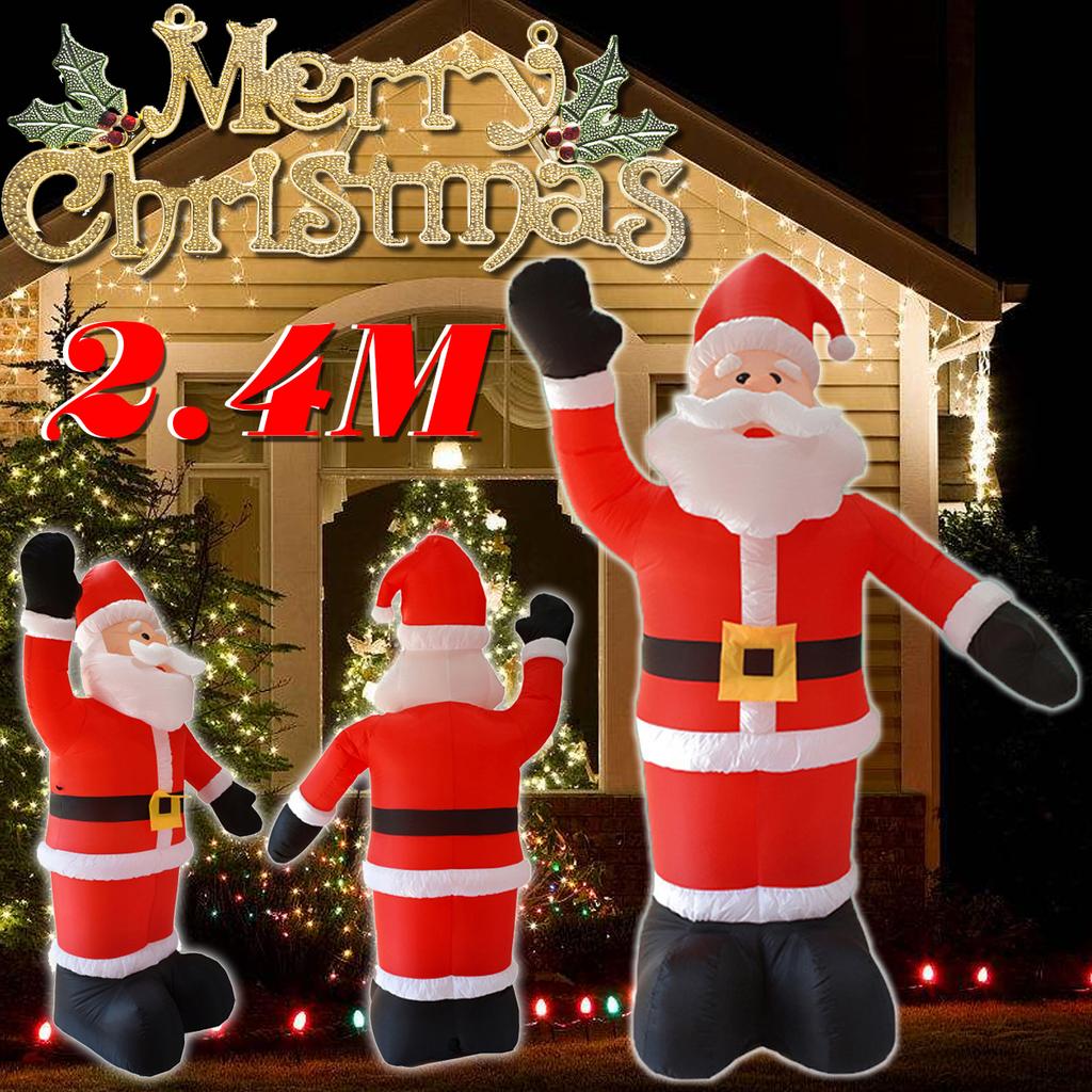 2.4M Tall Inflatable Santa Claus Xmas Christmas Decorations Garden Outdoor