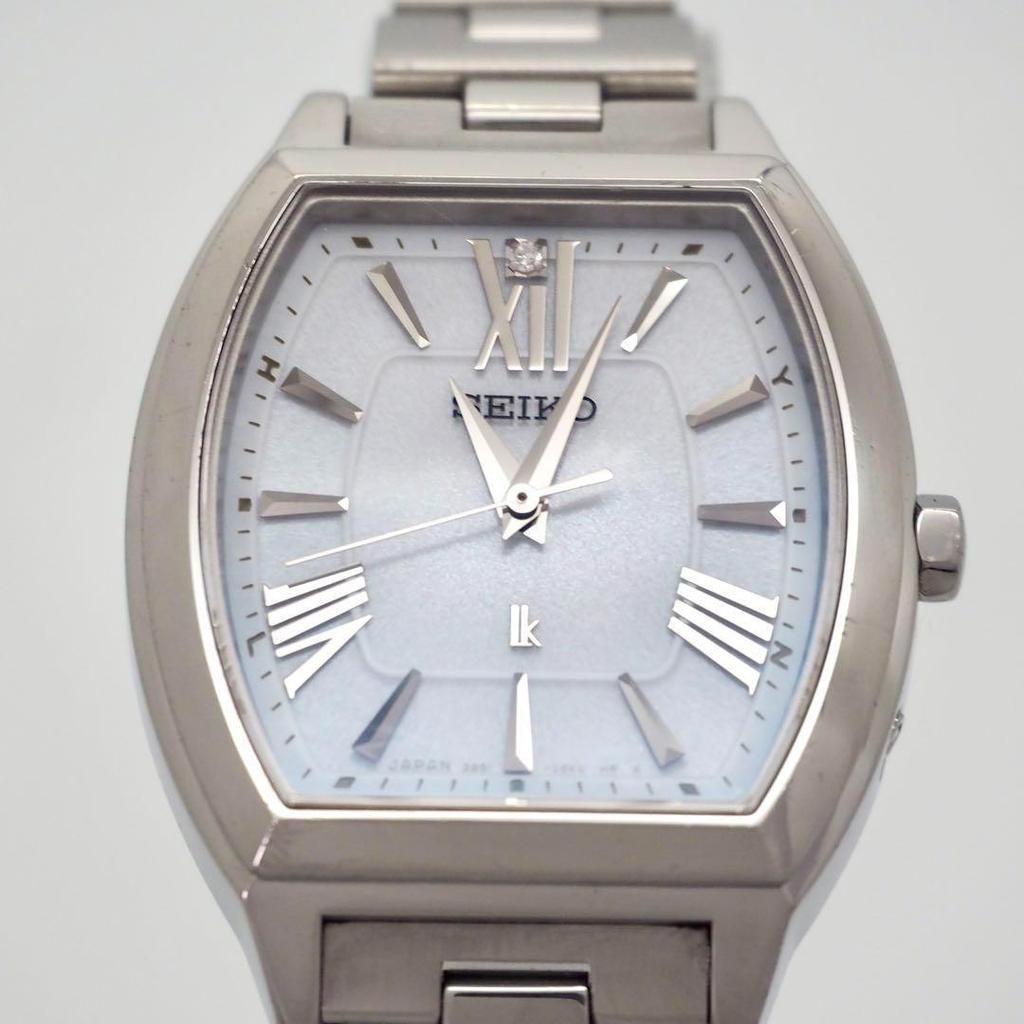 [USED] 4 SEIKO Lucia Watch, Radio-Controlled Solar, Tonneau Design, 1 Diamond, Women's, Lk