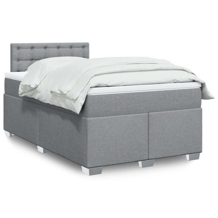 Maison Exclusive - Sommier à lattes de lit avec matelas Gris clair 120x200cm Tissu