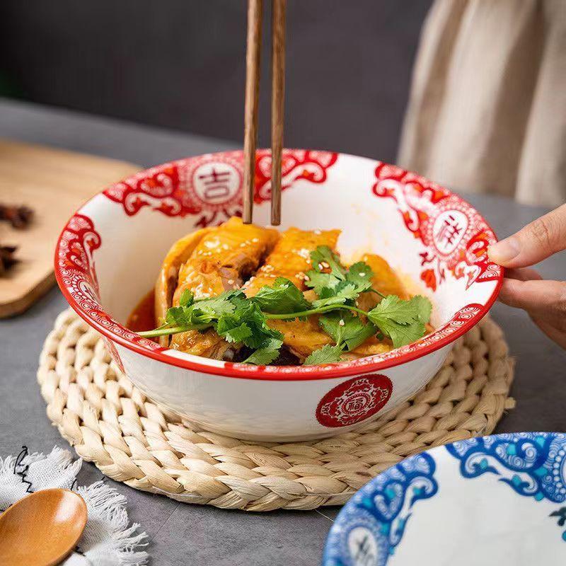 Утолщенная эмалированная миска Ruyi, суповая миска, умывальник, большая емкость, индукционная плита, открытый огонь, универсальные обеденные тарелки