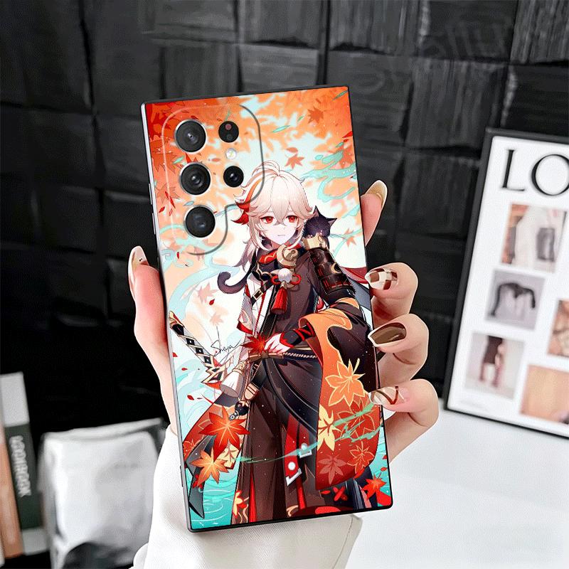 Genshin Impact Kazuha Soft Phone Case for Samsung Galaxy S26 S25 Edge S24 Ultra S23 Plus S22 S21 FE S20 Black Cover Back Shell