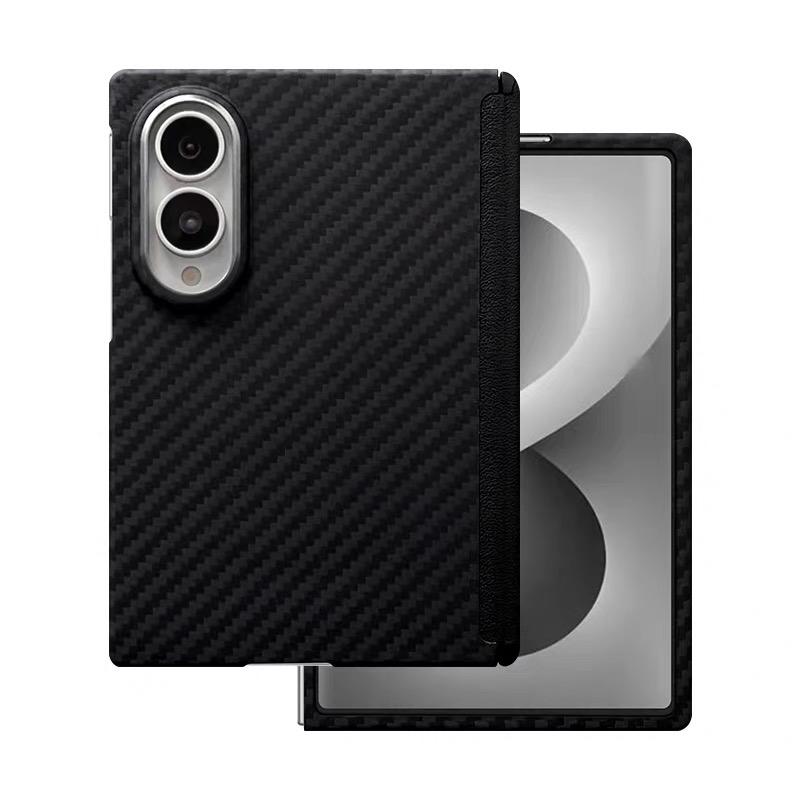 Real Carbon Fiber Phone Case For Samsung Galaxy Z Fold8 Fold 8 Kevlar Aramid Fiber Magnetic Cover Ultra-thin With Magsafe Cases