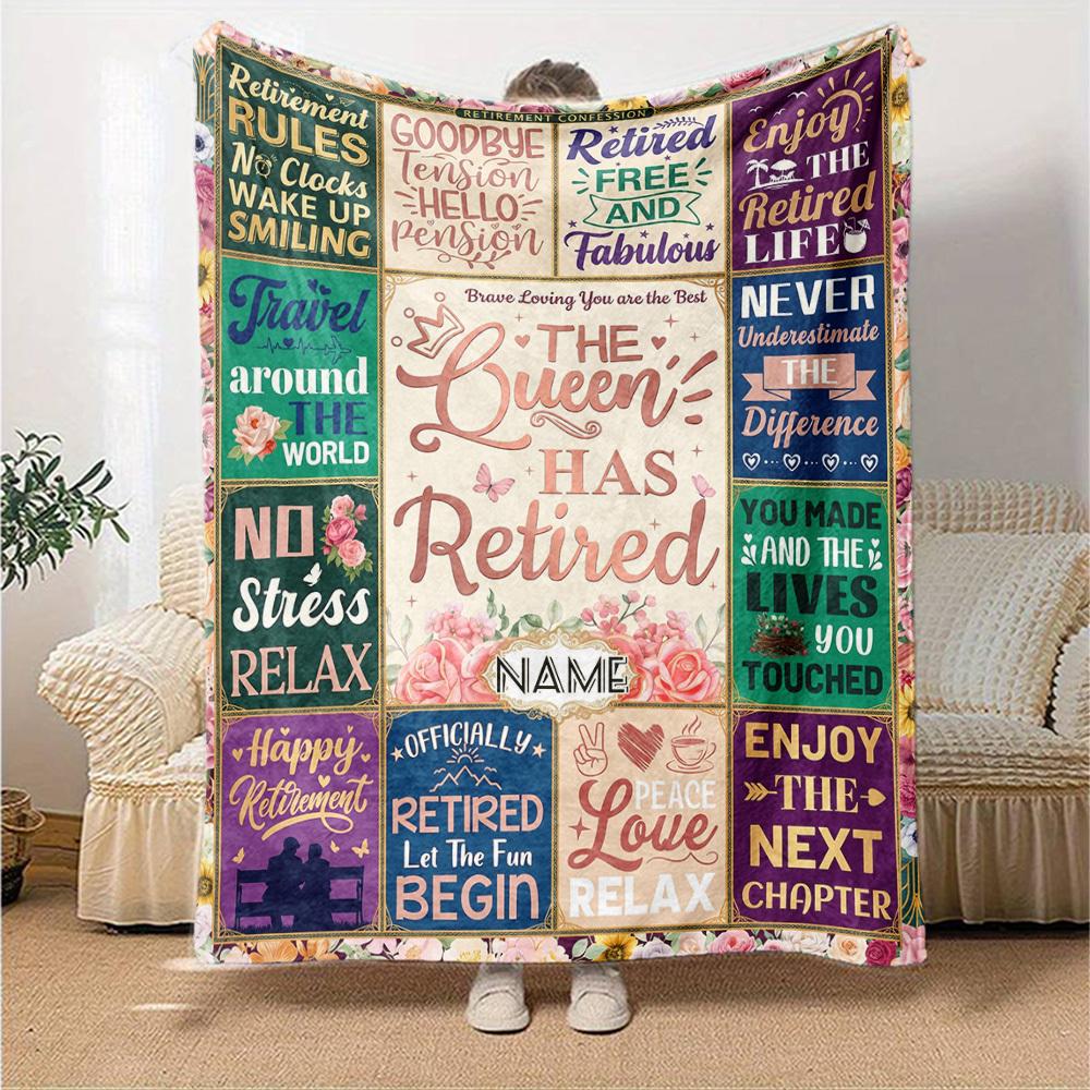Retirement Celebration Quotescustomize Your Name Blanket Soft And Comfortable It'S The Perfect Gift For Family Friends Or Loved Ones Suitable For All