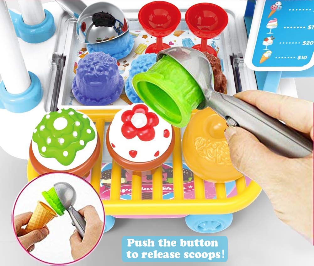 Ice Cream Shop Play Set with Ice Cream a Play Shop for Perfect As a Birthday or Christmas Gift for Girls Aged A Stylish Set for Pretend This Cute Ice