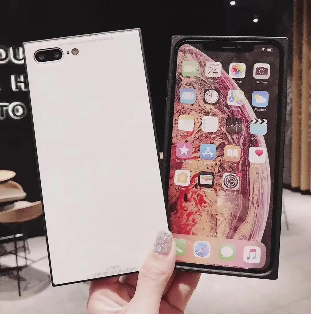 Квадратный защитный чехол для Apple 14 Pro/Max: Сплошной цвет, стеклянный корпус, полная мягкая защита 13 Pro под прямым углом