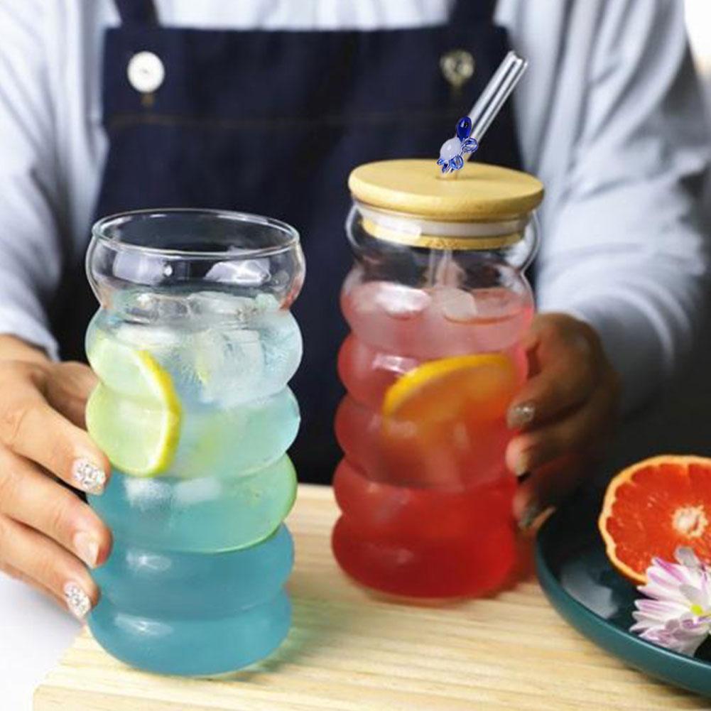 Многоразовые стеклянные трубочки Экологичные питьевые трубочки Кружка для смузи Чай Аксессуар для кофе B I0F2