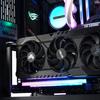 Новый вертикальный кронштейн графического процессора RGB, вертикальный держатель графической карты, ARGB 5 В, 3-контактный светодиодный светильник, синхронизация, PCIe X16 Gen4, кабель Riser, 90 градусов, правый угол, 17 см, белый комплект