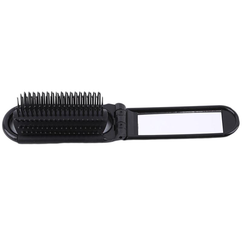 Дорожная портативная расческа с зеркальной расческой, антистатическая, устойчивая к высоким температурам, складная массажная расческа с завитками