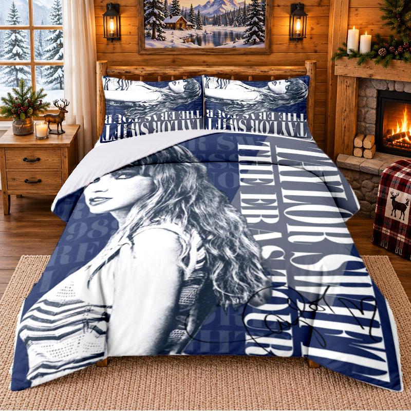 Taylor Swift Pattern Bedding 3Pcs Set Bed Sheet And Pillowcases For Indoor Bedroom
