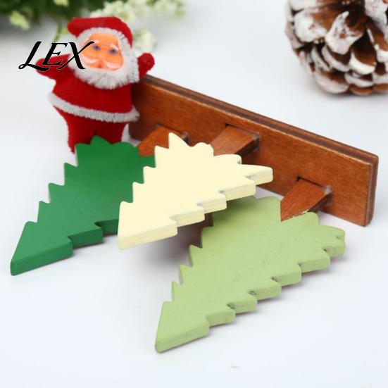 Tree Theme Home Decor Wooden Christmas Table Sign, 3 Colors Pine Sign with Wood Base, Rustic Xmas Desktop Decoration for Holiday Party