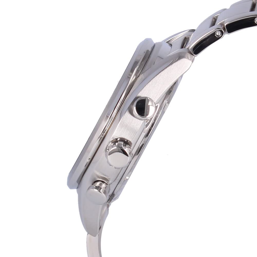 Seiko Часы мужские водонепроницаемые солнечные хронограф металл серебристо-голубой SSC801P бизнес