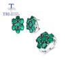 Natural Green Agate Gemstone Jewelry Set 925 Sterling Silver Earrings Silver Rings for Women Wife Nice Gift