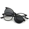 2245 Magnet Clip Round Myopia Glasses 0 -0.5 -1.0 -2.0 To -6.0  Hyperopia Sunglasses +0.5 +1.0 +2.0 To +6