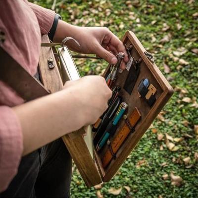Ящик для хранения Writer Messenger, большая вместимость, легко носить с собой, многофункциональная деревянная сумка для инструментов ручной работы через плечо