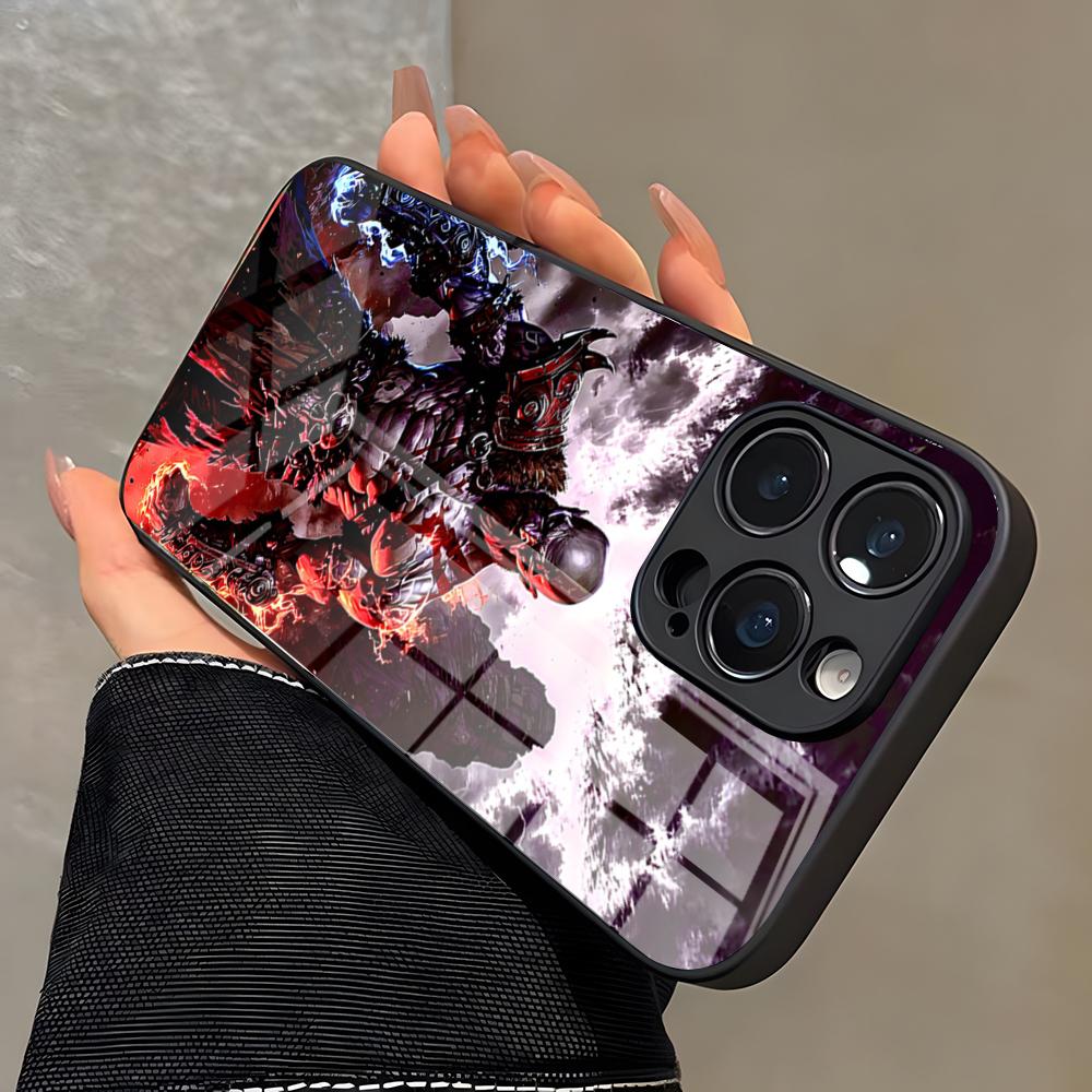 War God Kratos Phone Case For IPhone 17 Pro Max 16 15 14 Pro Max 13 11 X Xs Xr 8 7Plus Glass Cover