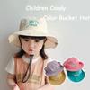 Quick-drying Kids Bucket Hat Candy Color Panama Hat Fahion Beach Cap  Boys Girls